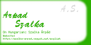 arpad szalka business card